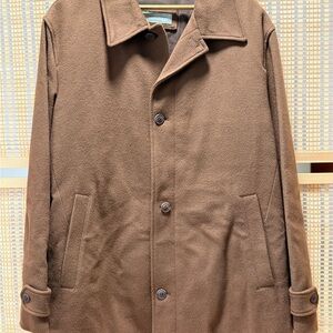 Joseph Abboud Brown Trench Coat Minimalist Design